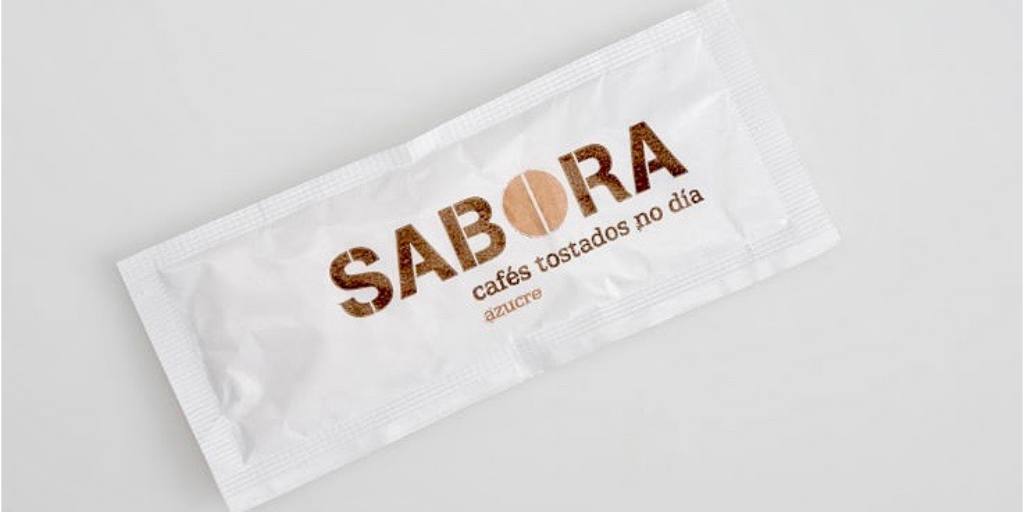 Sobre de azucre  tradicional de Cafés Sabora